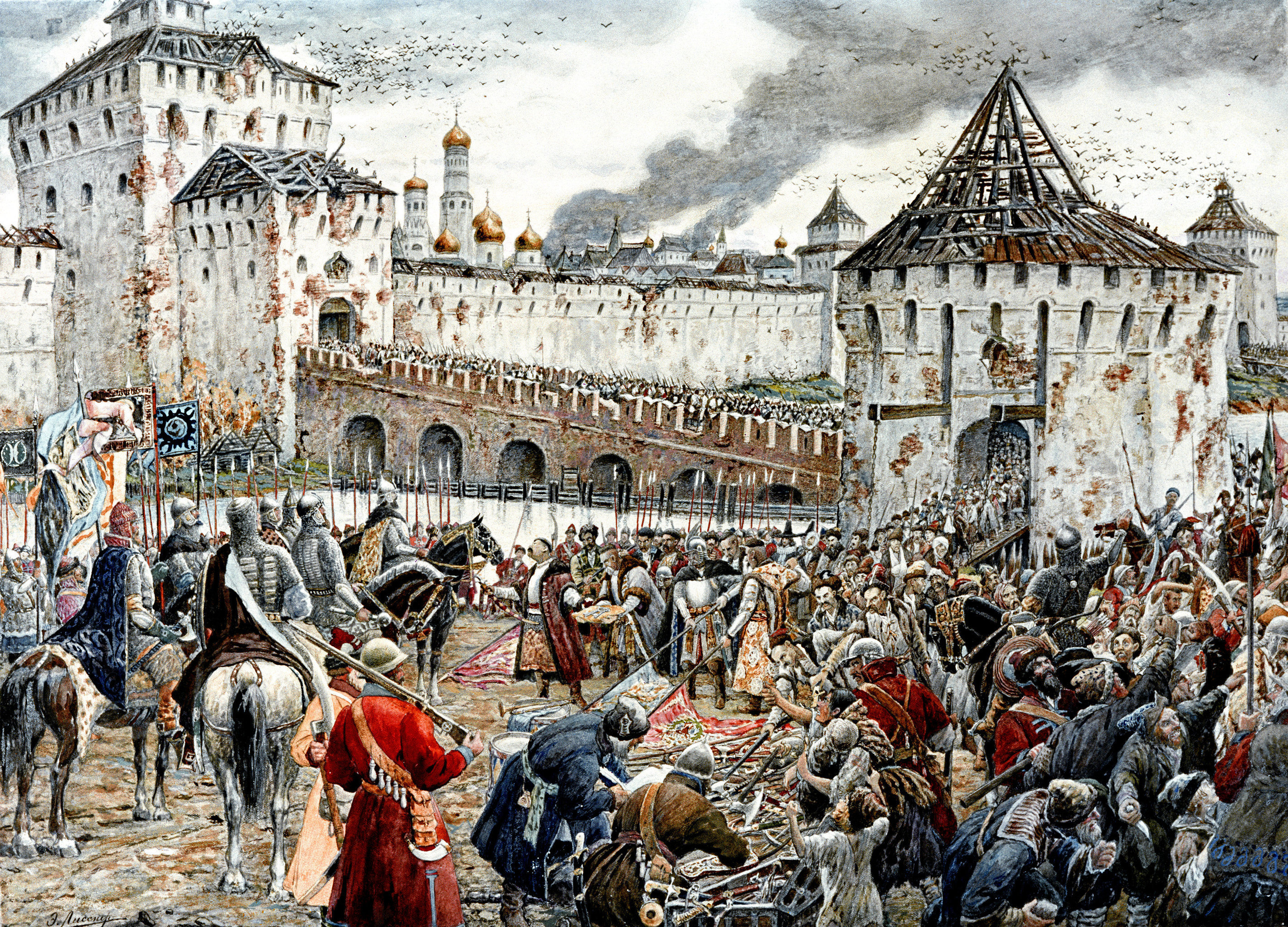 Художник Г.Лисснер. Изгнание польских интервентов из Московского Кремля. 1612 год. Художник Г.Лисснер. Изгнание польских интервентов из Московского Кремля. 1612 год.