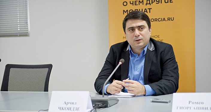 Арчил Чкоидзе в Тбилисском Международном пресс-центре Арчил Чкоидзе в Тбилисском Международном пресс-центре