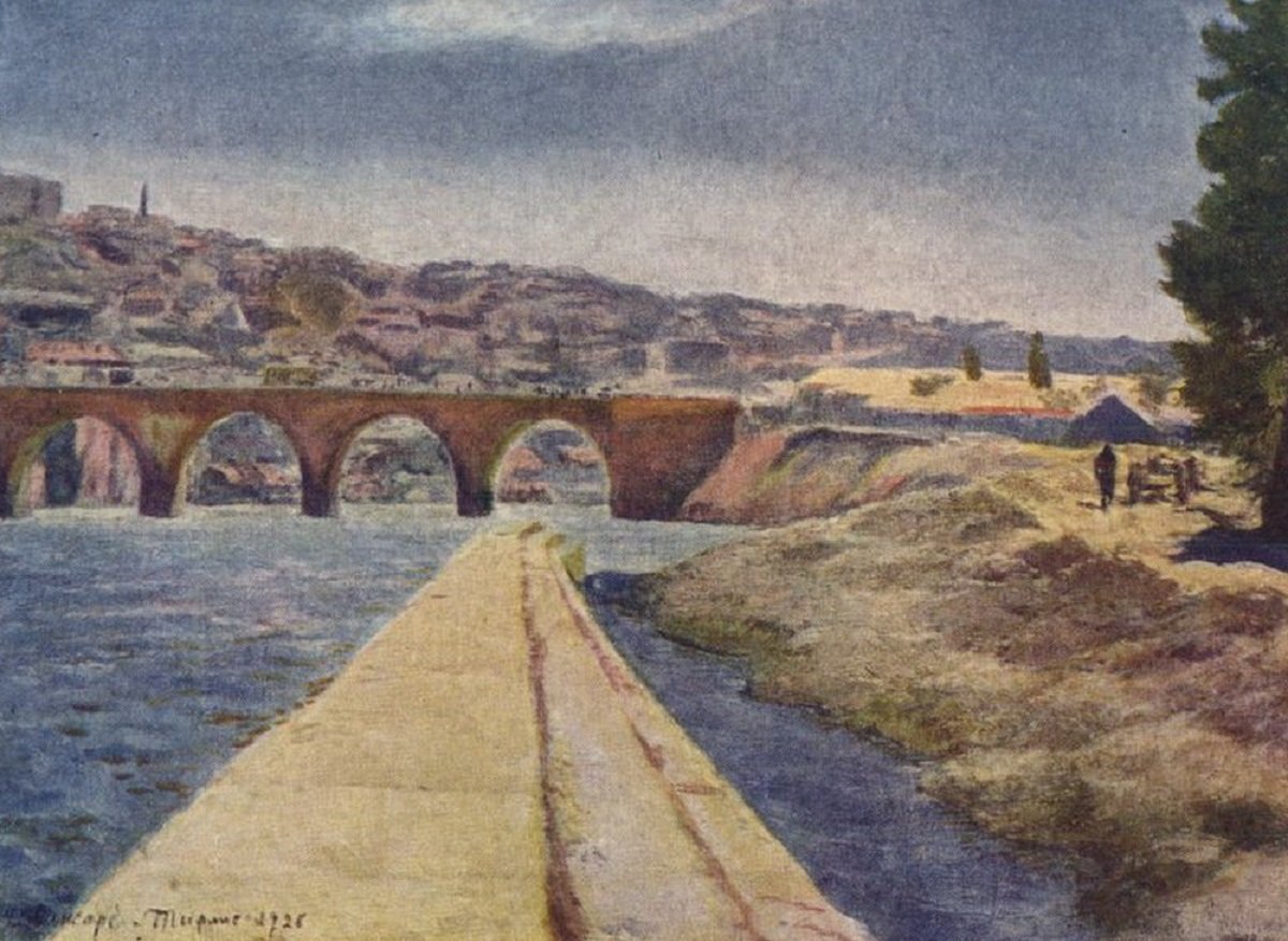 Картина Евгения Лансере Тбилиси. Мост, 1928 Картина Евгения Лансере Тбилиси. Мост, 1928