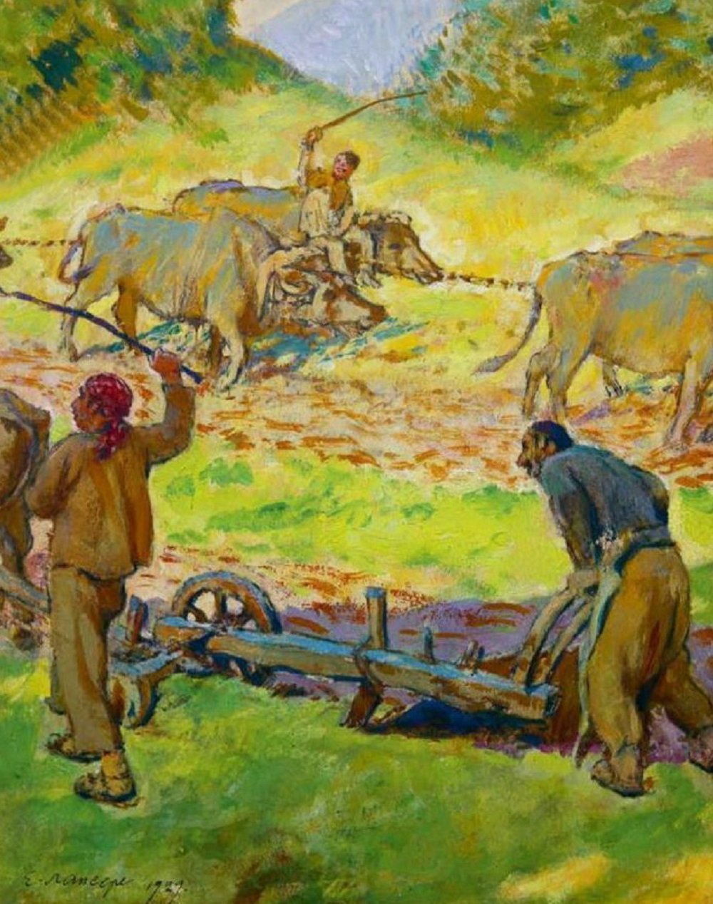 Картина Евгения Лансере Пахота в Грузии, 1929 Картина Евгения Лансере Пахота в Грузии, 1929