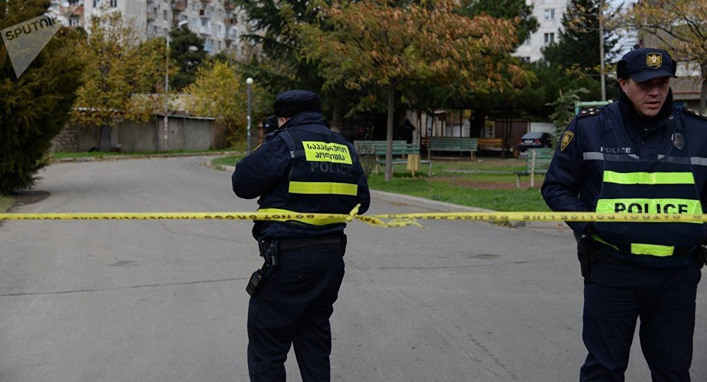 Патрульная полиция на месте спецоперации в Тбилиси