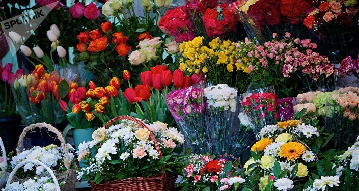 Цветочный рынок в столице Грузии